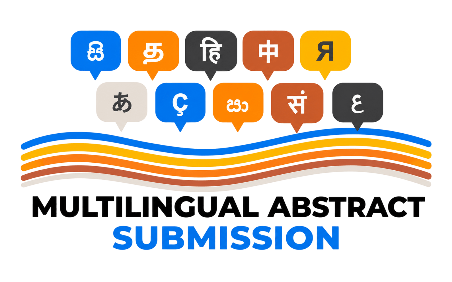 Multilingual abstract guidelines illustration
