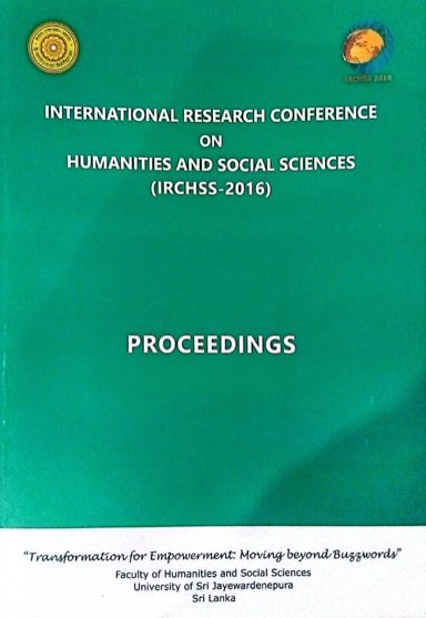 5th IRCHSS 2016 proceedings cover